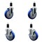Service Caster 5'' Blue Poly Wheel Swivel 1-3/8'' Expanding Stem Caster Set 2 Brakes, 4PK SCC-EX20S514-PPUB-BLUE-2-TLB-2-138 - alternate 1